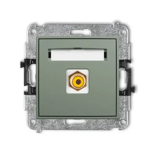 Tylko dziś Mechanizm gniazda pojedynczego RCA (typu cinch - żółty, pozłacany) Karlik ICON szałwiowy 61IGRCA-1
