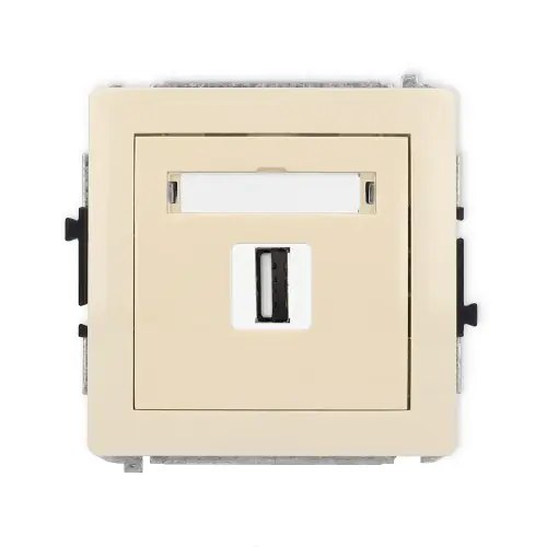 Zamów dziś Mechanizm gniazda pojedynczego USB A-A 2.0 Karlik DECO beżowy 1DGUSB-1