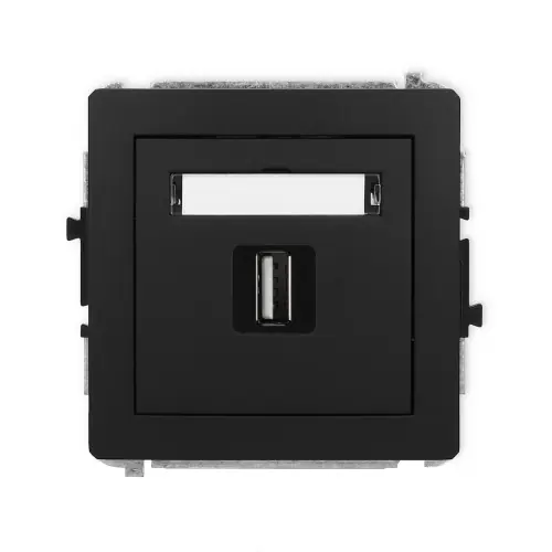 Mechanizm gniazda pojedynczego USB A-A 2.0 Karlik DECO czarny mat 12DGUSB-1 Bestseller