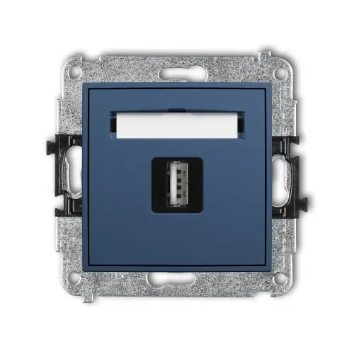 Wyprzedaż Mechanizm gniazda pojedynczego USB A-A 2.0 Karlik ICON navy blue 64IGUSB-1