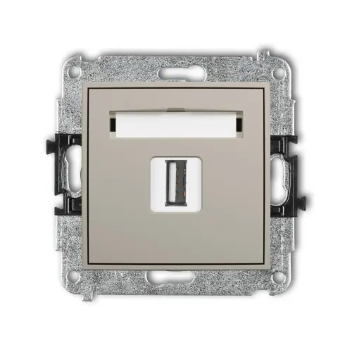 Mechanizm gniazda pojedynczego USB A-A 2.0 Karlik MINI taupe 60MGUSB-1 Ostatnie sztuki