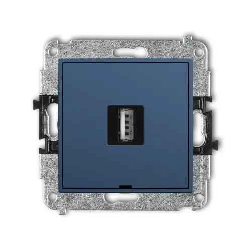 Mechanizm gniazda pojedynczego USB A-A 2.0, bez pola opisowego Karlik MINI navy blue 64MGUSBBO-1 Darmowy zwrot