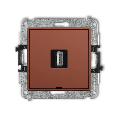 Promocja Mechanizm gniazda pojedynczego USB A-A 2.0, bez pola opisowego Karlik MINI terakota 63MGUSBBO-1