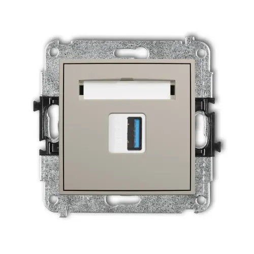 Bezpieczne zakupy Mechanizm gniazda pojedynczego USB A-A 3.0 Karlik MINI taupe 60MGUSB-5