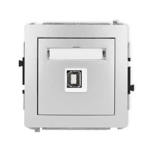 Ostatnia szansa Mechanizm gniazda pojedynczego USB A-B 2.0 Karlik DECO srebrny metalik 7DGUSB-3