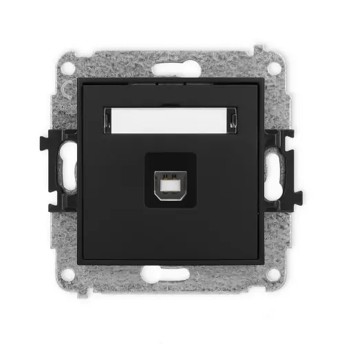 Mechanizm gniazda pojedynczego USB A-B 2.0 Karlik ICON czarny mat 12IGUSB-3 Bezpieczna płatność