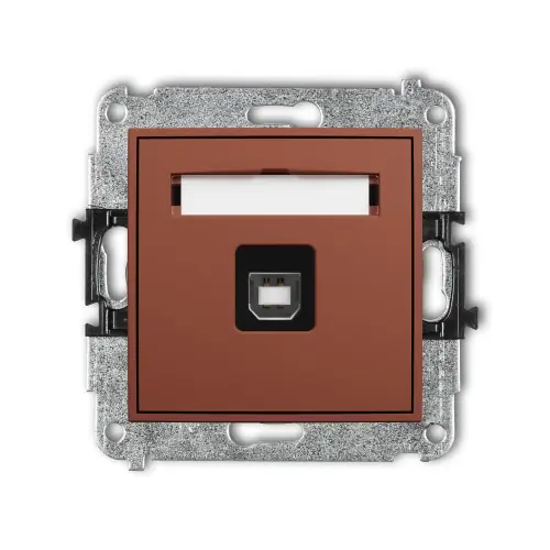Tani Mechanizm gniazda pojedynczego USB A-B 2.0 Karlik MINI terakota 63MGUSB-3