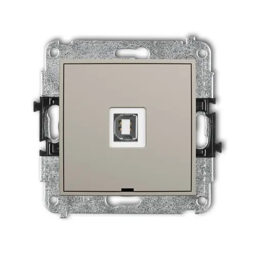 Mechanizm gniazda pojedynczego USB A-B 2.0, bez pola opisowego Karlik ICON taupe 60IGUSBBO-3 Nie przegap