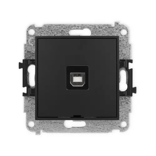 Dostępne od ręki Mechanizm gniazda pojedynczego USB A-B 2.0, bez pola opisowego Karlik MINI czarny mat 12MGUSBBO-3