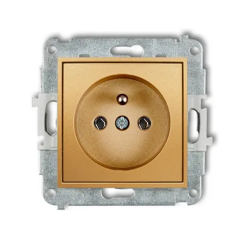 Mechanizm gniazda pojedynczego z uziemieniem 2P+Z (bez przesłon torów prądowych) Karlik ICON złoty 29IGP-1z Tylko dziś