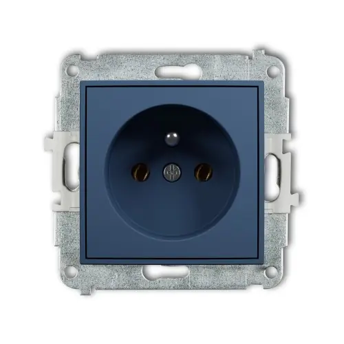 Mechanizm gniazda pojedynczego z uziemieniem 2P+Z (bez przesłon torów prądowych) Karlik MINI navy blue 64MGP-1z Okazja