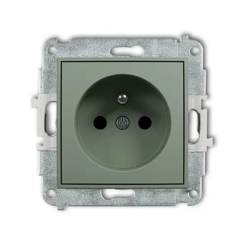 Mechanizm gniazda pojedynczego z uziemieniem 2P+Z (przesłony torów prądowych) Karlik ICON szałwiowy 61IGP-1zp Wyjątkowa oferta