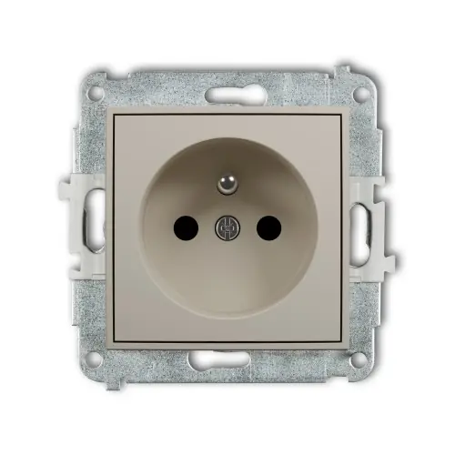 Kup online Mechanizm gniazda pojedynczego z uziemieniem 2P+Z (przesłony torów prądowych) Karlik MINI taupe 60MGP-1zp