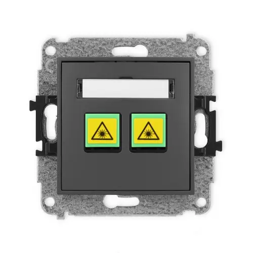 Mechanizm gniazda światłowodowego/optycznego podwójnego Karlik MINI grafitowy mat 28MGOP-2 Oferta czasowa