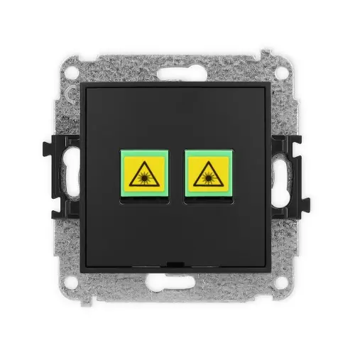 Oferta limitowana Mechanizm gniazda światłowodowego/optycznego podwójnego, bez pola opisowego Karlik ICON czarny mat 12IGOPBO-2