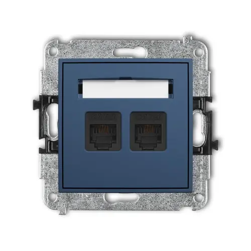 Mechanizm gniazda telefonicznego podwójnego 2xRJ11, 4-stykowy, beznarzędziowe Karlik MINI navy blue 64MGT-2 Ograniczona ilość