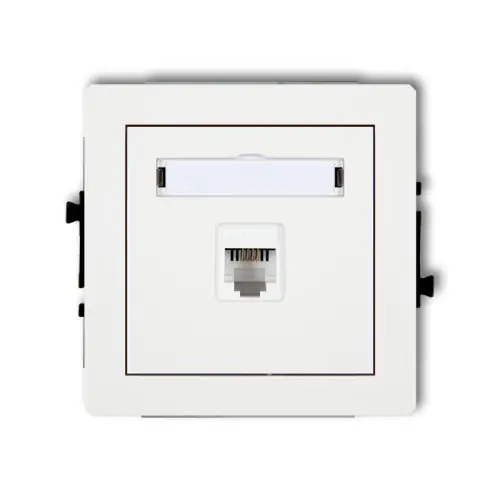 Mechanizm gniazda telefonicznego pojedynczego 1xRJ11, 4-stykowy, beznarzędziowe Karlik DECO biały mat 25DGT-1 Kup online