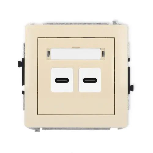 Mechanizm ładowarki USB podwójnej 2xUSB C, 20W max. Karlik DECO beżowy 1DCUSB-7 Zamów teraz