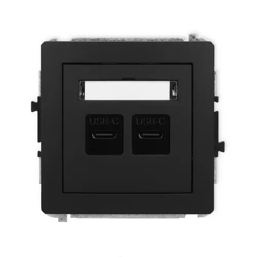 Mechanizm ładowarki USB podwójnej 2xUSB C, 20W max. Karlik DECO czarny mat 12DCUSB-7 Tylko dziś