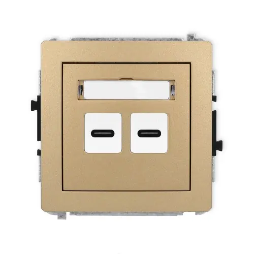 Wybór klientów Mechanizm ładowarki USB podwójnej 2xUSB C, 20W max. Karlik DECO złoty metalik 8DCUSB-7