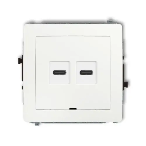 Oferta limitowana Mechanizm ładowarki USB podwójnej 2xUSB C, 20W max., bez pola opisowego Karlik DECO biały DCUSBBO-7