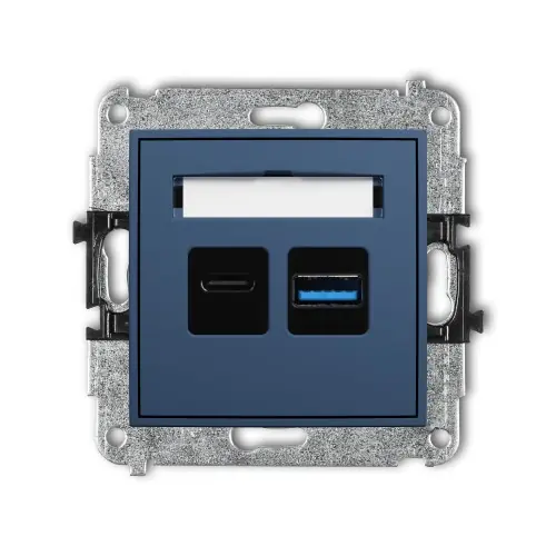 Mechanizm ładowarki USB podwójnej USB C + USB A, 20W max. Karlik MINI navy blue 64MCUSB-8 Zamów teraz