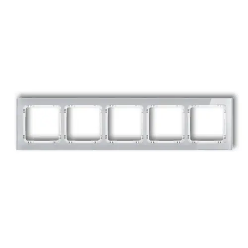 Ramka uniwersalna pięciokrotna- efekt szkła (ramka szara; spód biały) Karlik DECO szary 15-0-DRS-5 Promocja