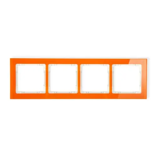 Oferta czasowa Ramka uniwersalna poczwórna - efekt szkła (ramka pomarańczowa; spód beżowy) Karlik DECO pomarańczowy 13-1-DRS-4