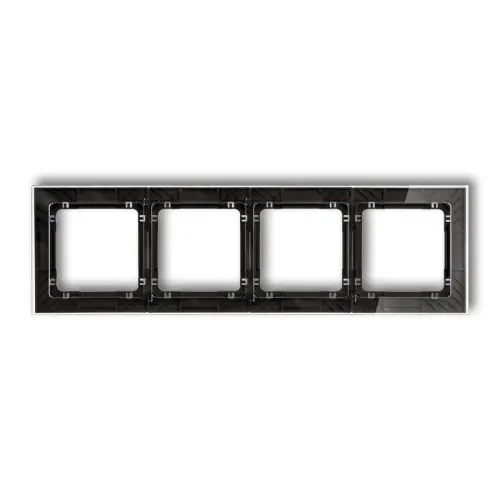 Ramka uniwersalna poczwórna transparentna DECO Art - efekt szkła (ramka transparentna; spód czarny) Karlik DECO transparentny 52-12-DRS-4 Bezpieczna płatność