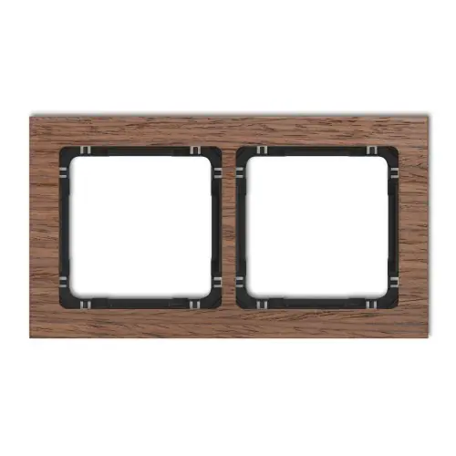 Oferta czasowa Ramka uniwersalna podwójna - efekt drewna (ramka orzech amerykański; spód czarny) Karlik DECO efekt orzecha amerykańskiego DRD-2H