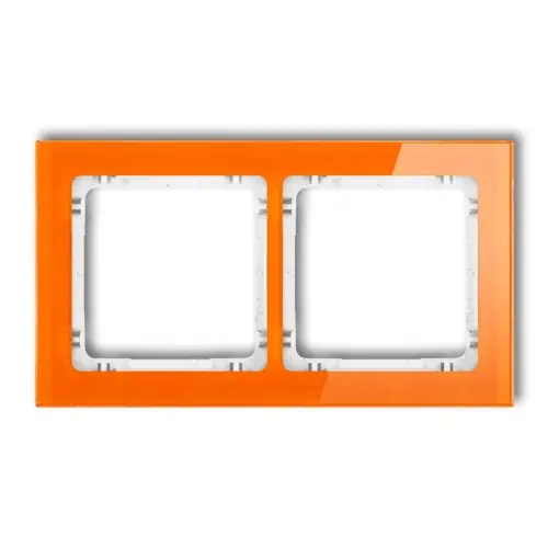 Bestseller Ramka uniwersalna podwójna - efekt szkła (ramka pomarańczowa; spód biały) Karlik DECO pomarańczowy 13-0-DRS-2