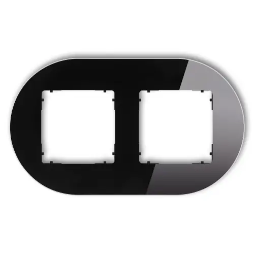 Ramka uniwersalna podwójna okrągła - efekt szkła (ramka czarna; spód czarny) Karlik ICON czarny 12-12-IRSO-2 Ostatnia szansa