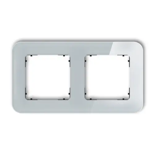 Oferta Ramka uniwersalna podwójna zaokrąglona - efekt szkła (ramka szara; spód czarny) Karlik ICON szary 15-12-IRSZ-2