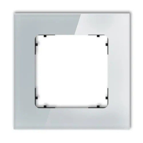 Zniżka Ramka uniwersalna pojedyncza kwadratowa - efekt szkła (ramka szara; spód czarny) Karlik ICON szary 15-12-IRSK-1