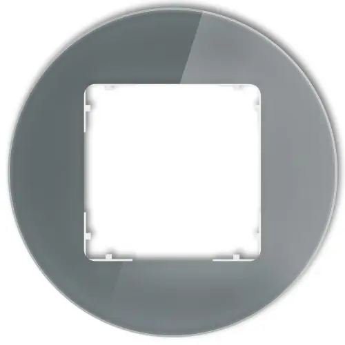 Darmowy zwrot Ramka uniwersalna pojedyncza okrągła - efekt szkła (ramka grafitowa; spód biały) Karlik ICON grafitowy 28-0-IRSO-1