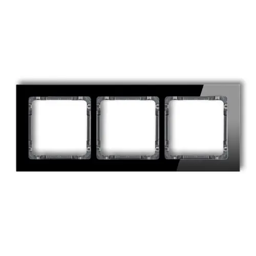 Ramka uniwersalna potrójna - efekt szkła (ramka czarna; spód grafitowy) Karlik DECO czarny 12-11-DRS-3 Kup online