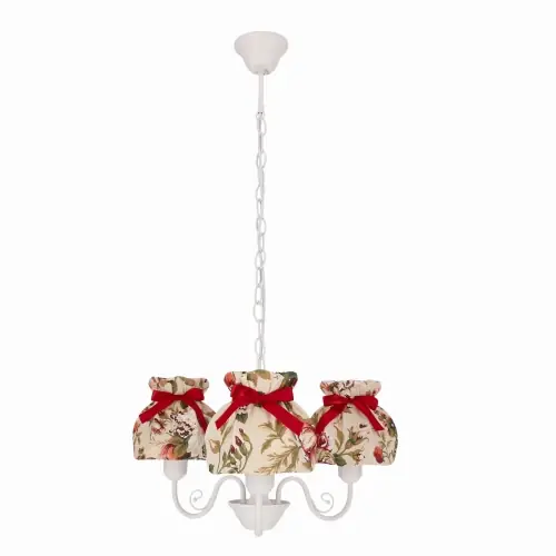 Wyprzedaż ROZANO Lampa Wisząca Biały 3x40W E27 Abażur Kwiatowy