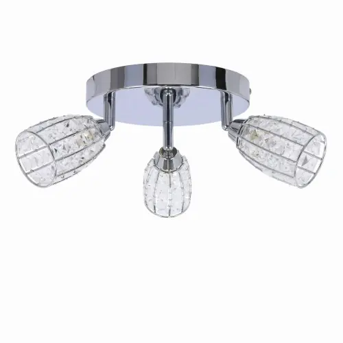 Hit sprzedaży SHIBA Lampa Sufitowa Plafon Chromowy 3x15W G9 Klosz Bezbarwny