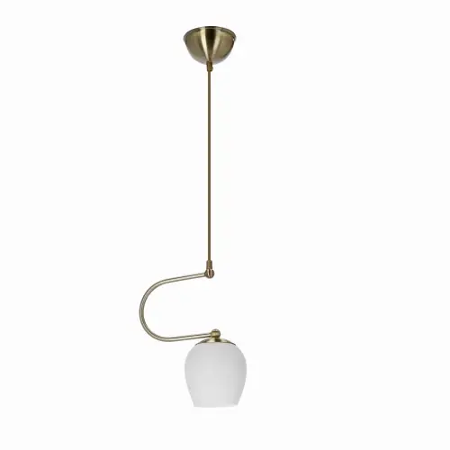 Szybka dostawa SERANO Lampa Wisząca Patynowy 1x60W E27 Klosz Biały