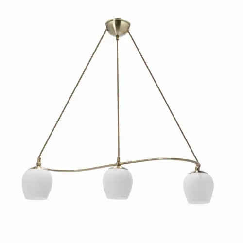 Super okazja SERANO Lampa Wisząca Patynowy 3x60W E27 Klosz Biały
