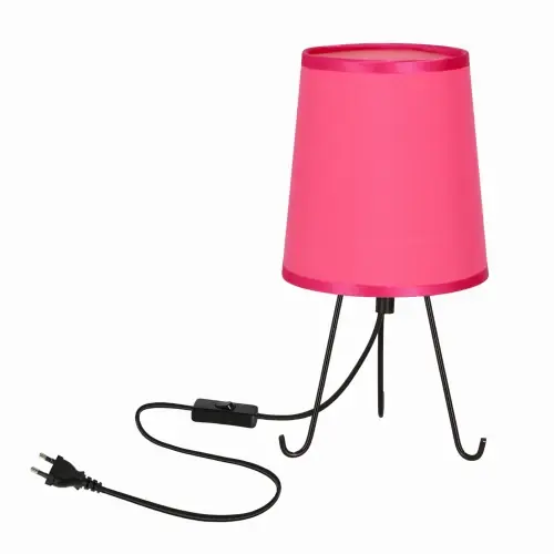 Popularny SMALLY Lampa Stołowa Czarny 1x40 E14 Abażur Fuksja