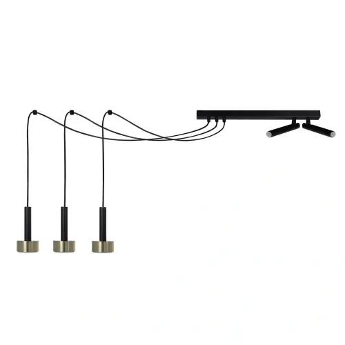 STAMP SPIDER 3 zwis + 2 czarny/złoty szczotkowany Sigma lighting Wyjątkowa oferta