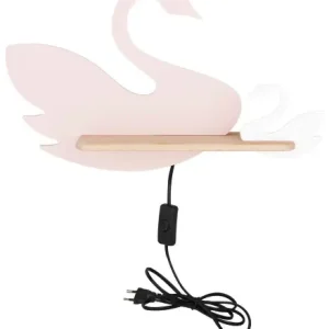 SWAN Lampa Kinkiet Ścienny 5W LED 4000k Iq Kids Z Przewodem Różowy+biały Oferta limitowana