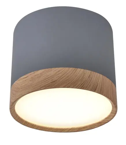 Szybka dostawa TUBA Lampa Sufitowa 9W LED 8,8/7,5 Drewniany+szary 4000k