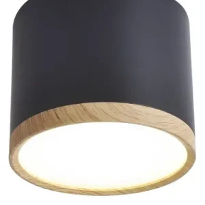 Popularny TUBA Lampa Sufitowa 9W LED 8,8/7,5 Drewno+czarny 4000k
