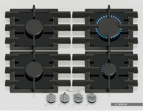 Nowy Bosch Serie 6, Płyta gazowa 60 cm, Szkło, Łatwe czyszczenie PPP6A2I40