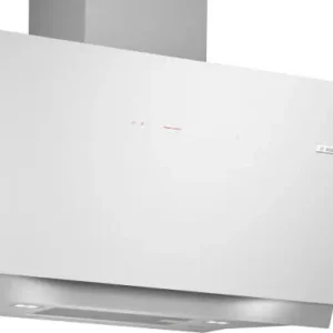 Oferta limitowana Bosch Serie 8, Okap naścienny 90 cm, Białe szkło, recyrkulacja DWK91LT20