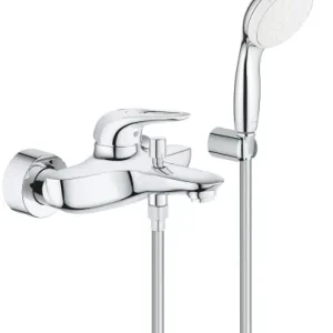 Łatwy zwrot Grohe Eurostyle bateria wannowa + zestaw prysznicowy 3359230A