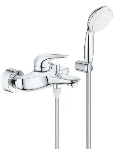 Łatwy zwrot Grohe Eurostyle bateria wannowa + zestaw prysznicowy 3359230A