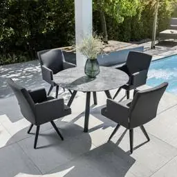 Łatwy zwrot Stół ogrodowy rozkładany HPL 120 / 170 x 120 cm KETTLER